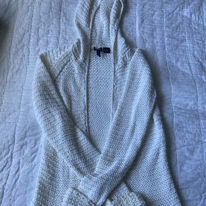 white crochet cardigan